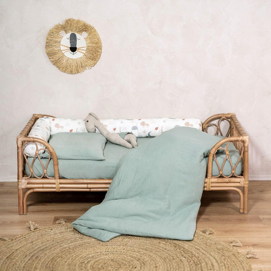 JULIUS ZOLLNER completo biancheria da letto MUSSOLA 2 pezzi 100x135 40x60