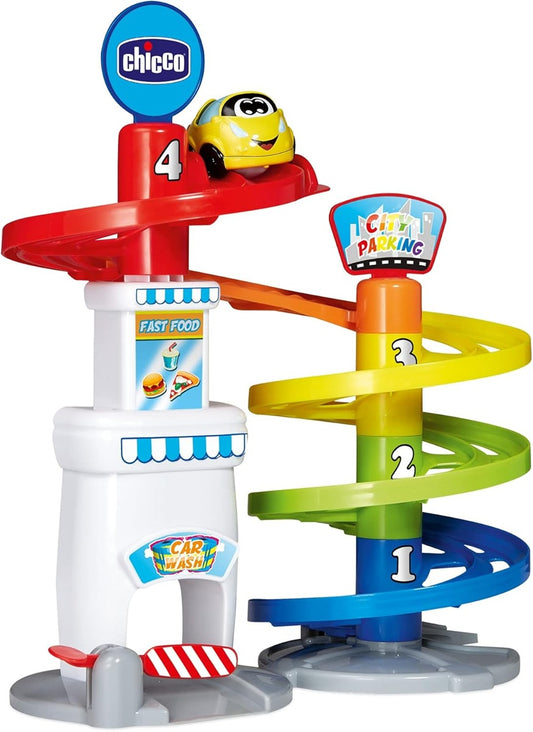 CHICCO meerlaagse parkeerplaats 37 cm + Turbo Ball auto