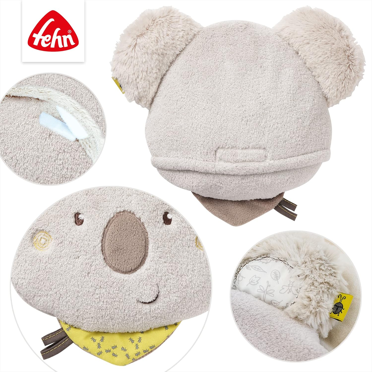FEHN Koala Australia plyšový termofor s čerešňovými kôstkami 20 x 20 cm