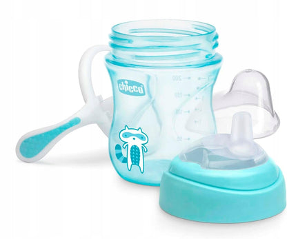CHICCO Transition Cup lonček z ustnikom in ročaji, ki ne poliva, 200 ml 4 m+