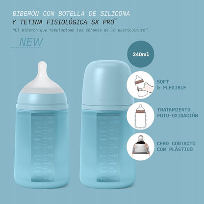 SUAVINEX SELECTION steklenička z asimetričnim cucljem SX PRO 240ml 3m+