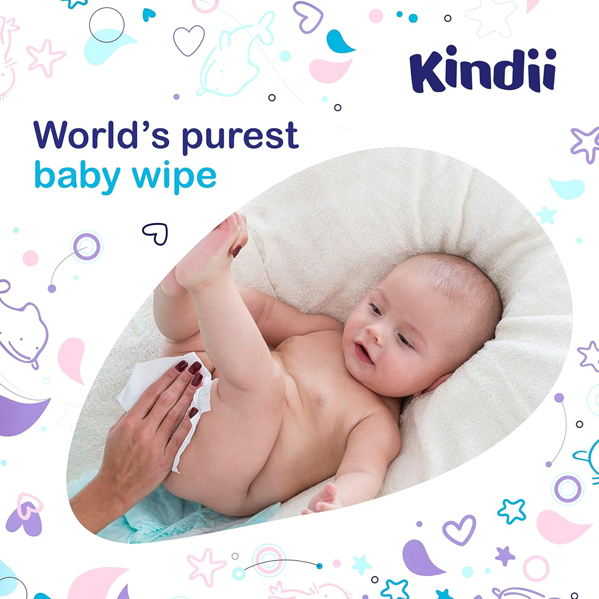 KINDII Pure Water 99 z vodo navlaženi robčki x60