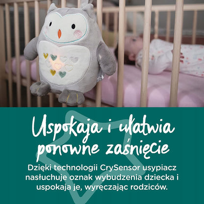 TOMMEE TIPPEE Sova Ollie plyšová hračka lampička zvuk