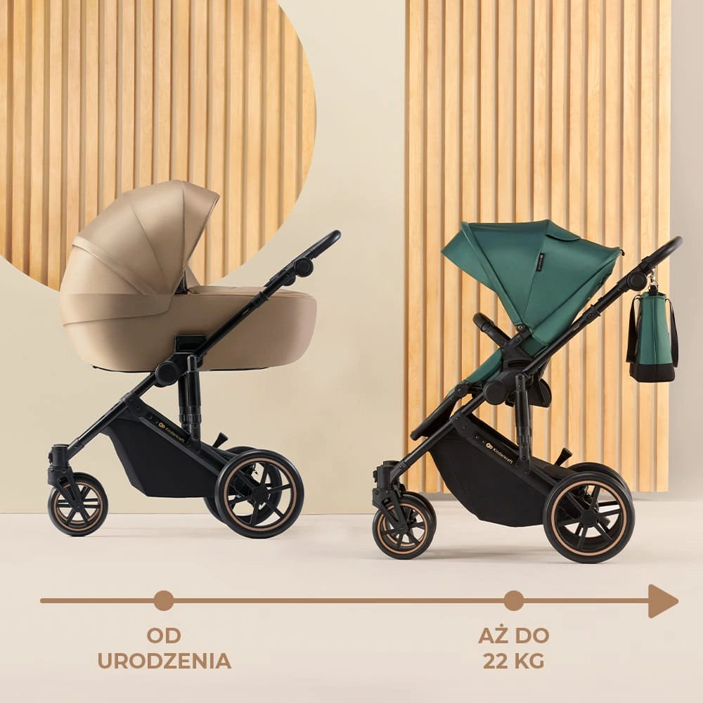 KINDERKRAFT PRIME2 PRO cărucior multifuncțional 3 în 1 până la 22 kg + scoica MINK PRO