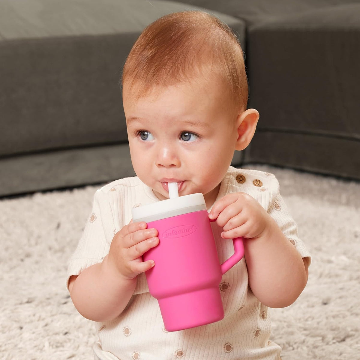 INFANTINO My 1st Tumbler silikonekop med drikketud 266 ml 6 m+