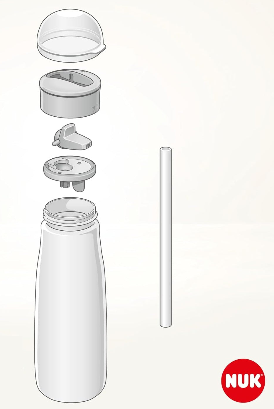 NUK Mini-Me Flip botella de acero con pajita y boquilla, 500 ml, 12 m+
