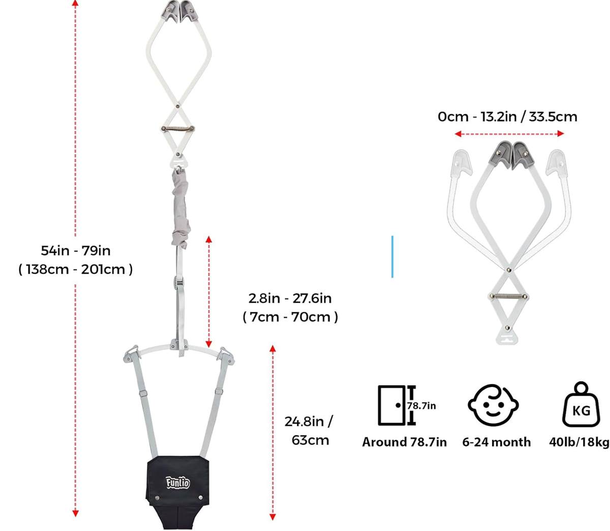 columpio saltador para puerta 6-24 meses hasta 18 kg