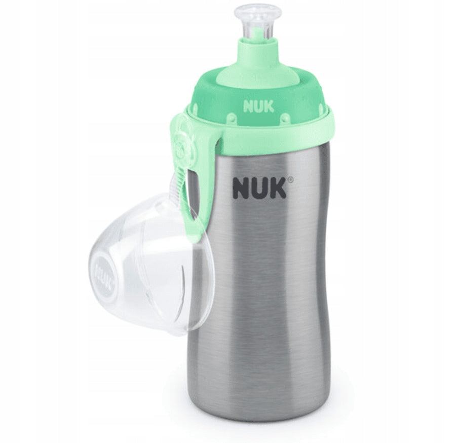 NUK Junior Cup EDELSTAHL-Flasche Push-Pull Tülle 215 ml