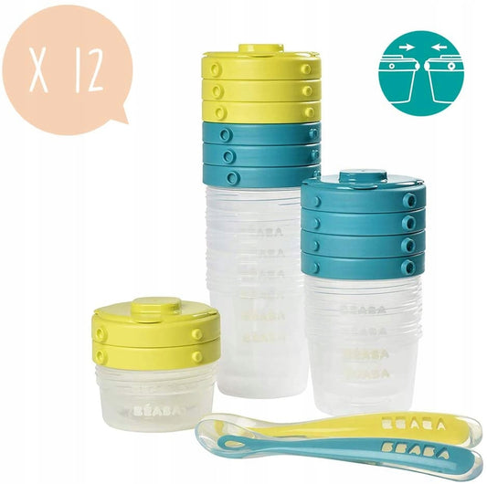 BEABA contenitori CLIP per alimenti 2x60, 4x120, 6x200