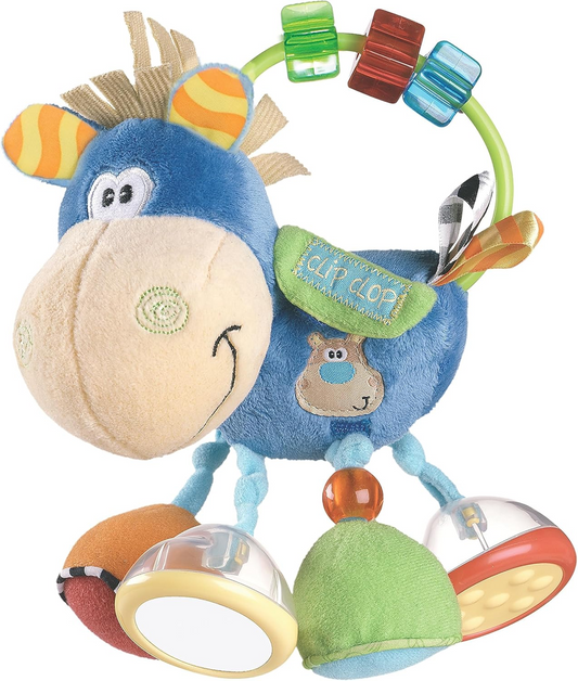 PLAYGRO Clip Clop sensorisch speelgoed met rammelaar, spiegeltje, grijper