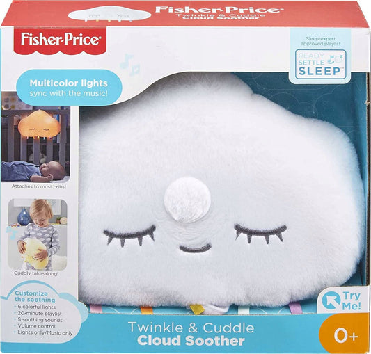 FISHER PRICE senna chmurka usypiacz lampka, miękka przytulanka z pozytywką dla niemowląt 0+