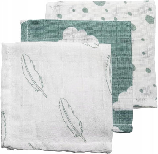 MEYCO BABY muślinowe pieluszki 30 x 30 cm 3 sztuki – wielofunkcyjne pieluszki 100% bawełna dla niemowląt