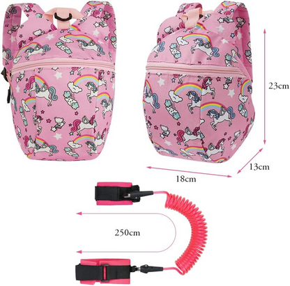 AOMIG mochila con protector de seguridad y correa pulsera para la muñeca UNICORNIO