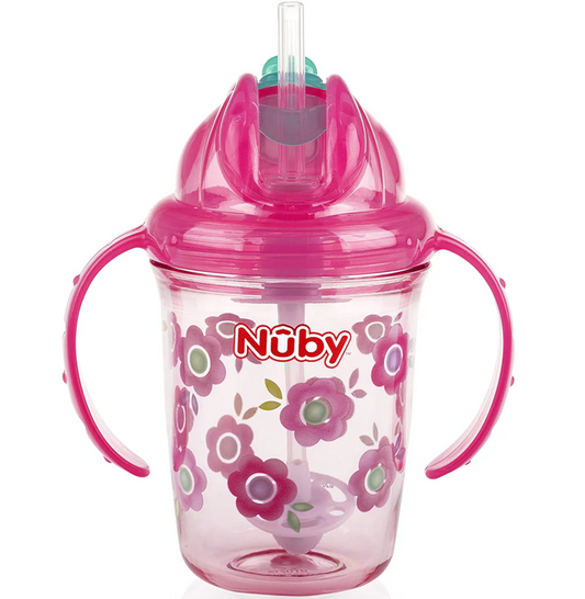 NUBY Flip-it Cup Schnabeltasse mit Strohhalm 12 m+ 240 ml