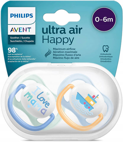 PHILIPS AVENT Ultra Air Happy Schnuller x 2 0-6 Monate