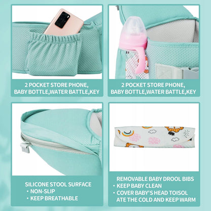 NUKIED ergonomische Babytrage mit Hüftgurt 6-in-1