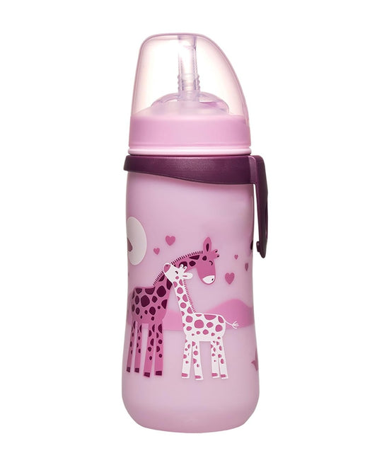 NIP Straw Cup copo antissalpicos com palhinha 330 ml 12 m+ GIRAFAS