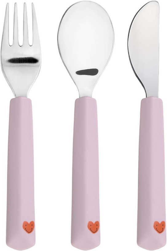 LASSIG cubiertos de acero cuchara tenedor cuchillo 12 m+ para bebés