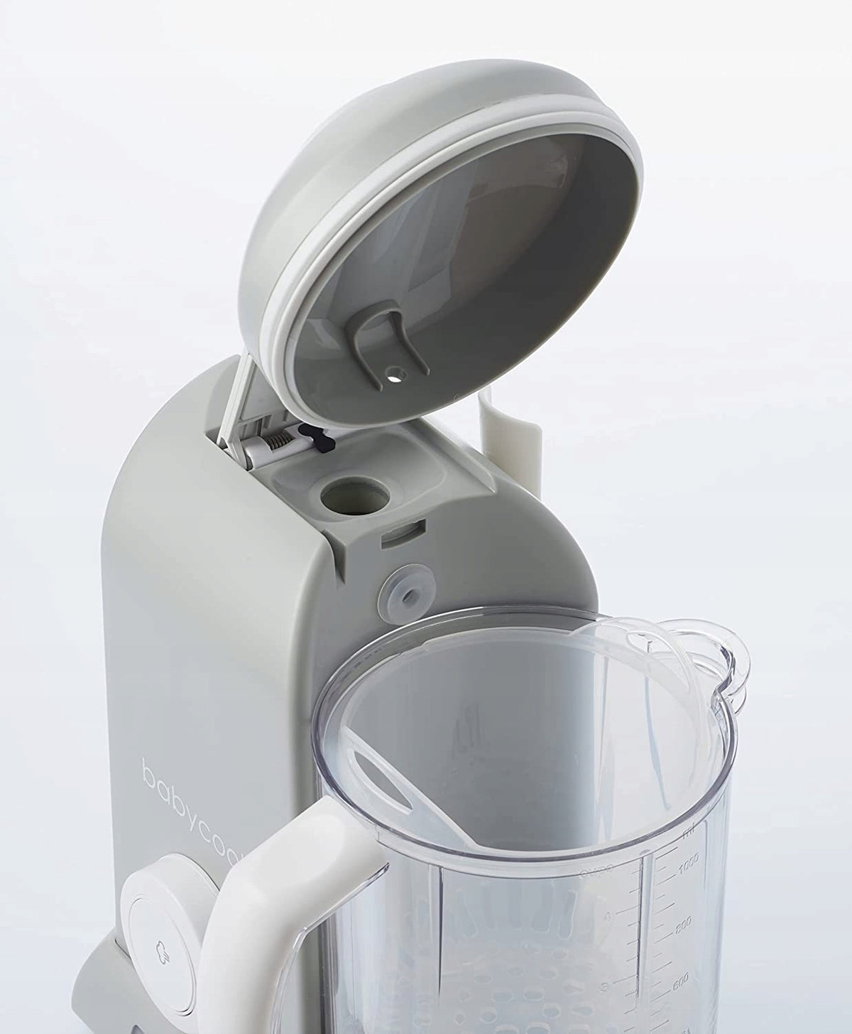 BEABA Babycook ROBOT KUCHENNY 4w1 parowar, mikser, podgrzewacz, rozmrażacz w kolorze szarym, ze szpatułką i przykrywką