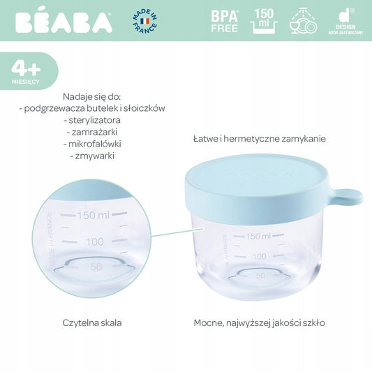 BEABA contenitore in vetro barattolo 150 ml