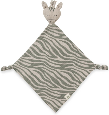 HAUCK Cuddle N Play musselinbamse, nusseklud 25 x 25 cm ZEBRA SAGE