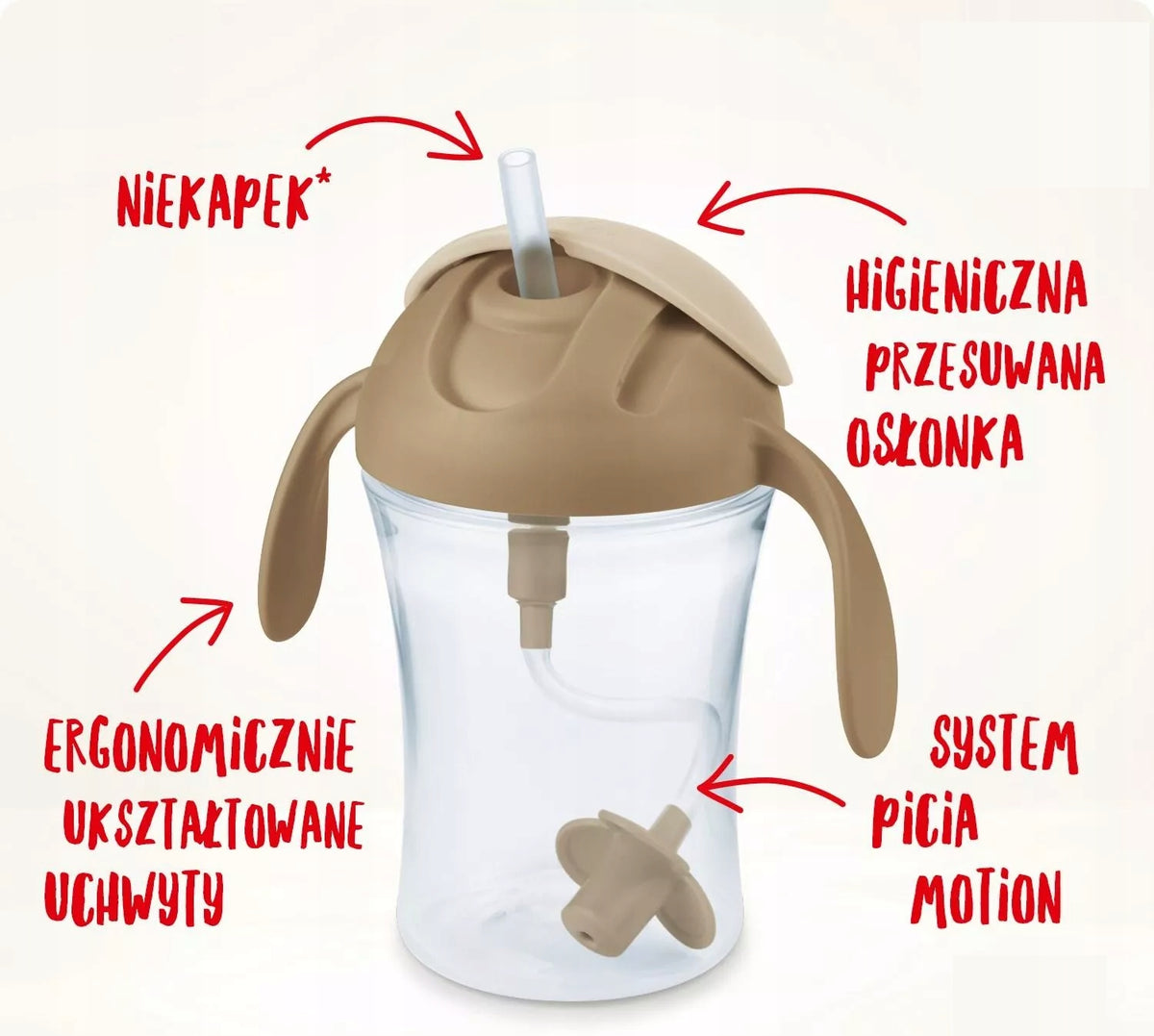 NUK Motion Cup NEKAPKÁČ s elastickou slamkou 8 m+