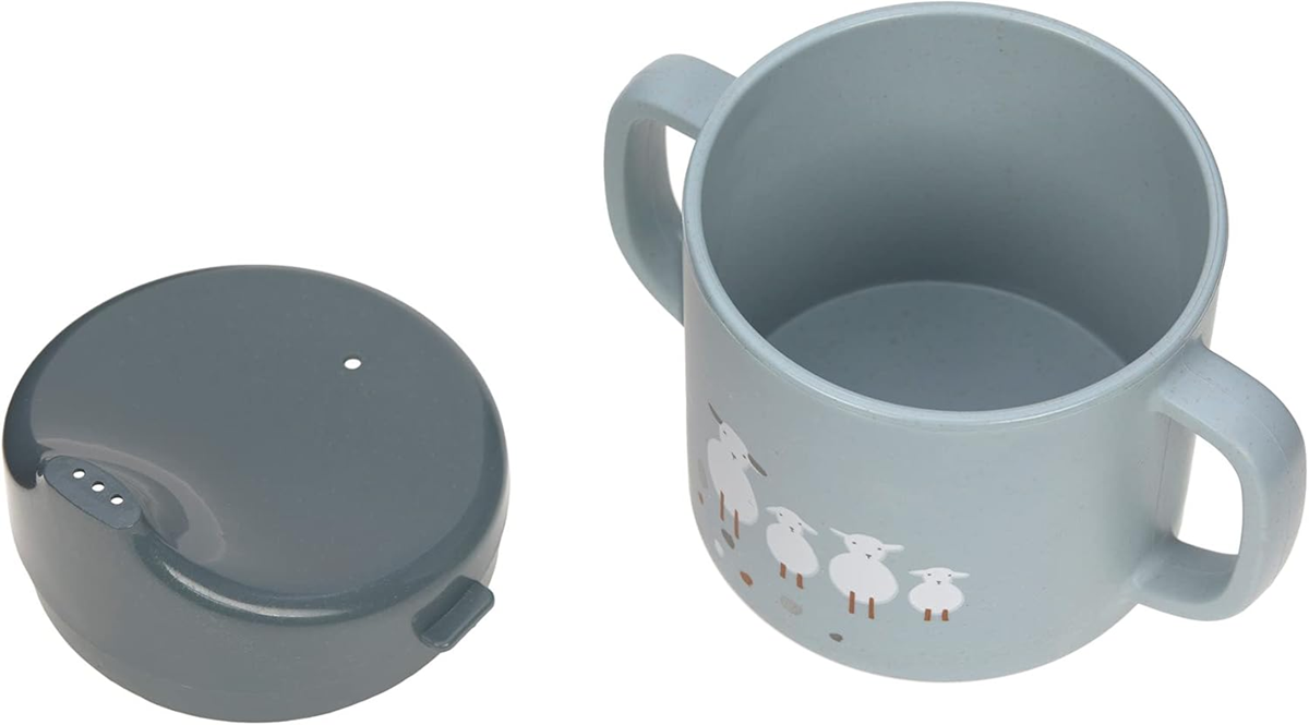 LASSIG Vaso Sippy Tiny Farmer Oveja vaso con boquilla 150 ml 6 m+