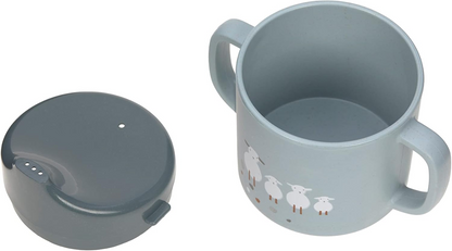 LASSIG Vaso Sippy Tiny Farmer Oveja vaso con boquilla 150 ml 6 m+