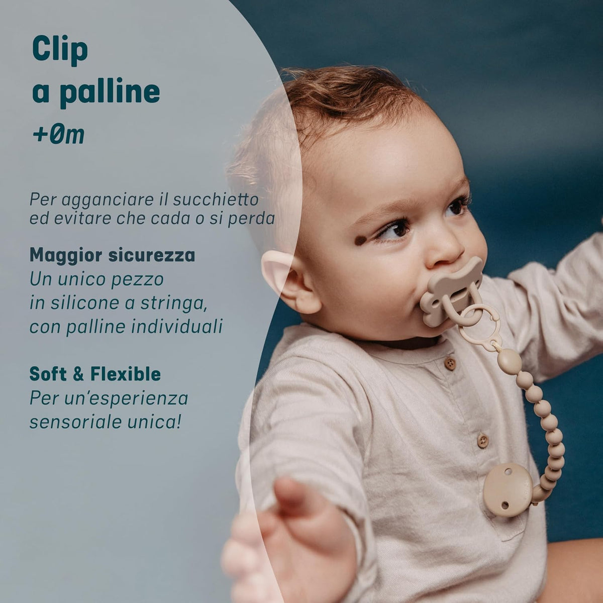 SUAVINEX Colour Essence silikonsko držalo za dudo s sponko