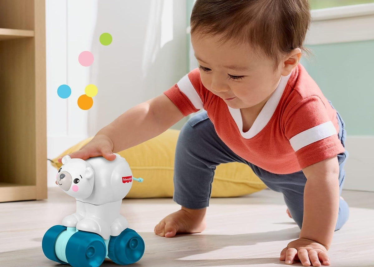 FISHER-PRICE zintuiglijke rijdende ijsbeer om kruipen te leren 9 m+