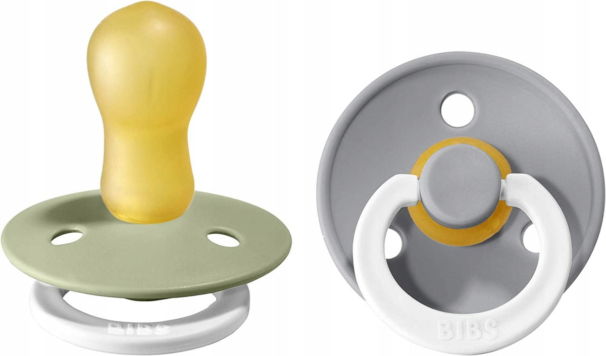 BIBS COLOUR GLOW Schnuller 2er-Pack Naturkautschuk 18 Monate+ LEUCHTEND