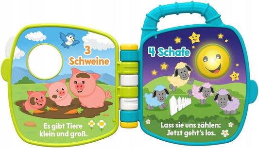 FISHER-PRICE GFP29 elektronická senzorická kniha NĚMECKÝ JAZYK