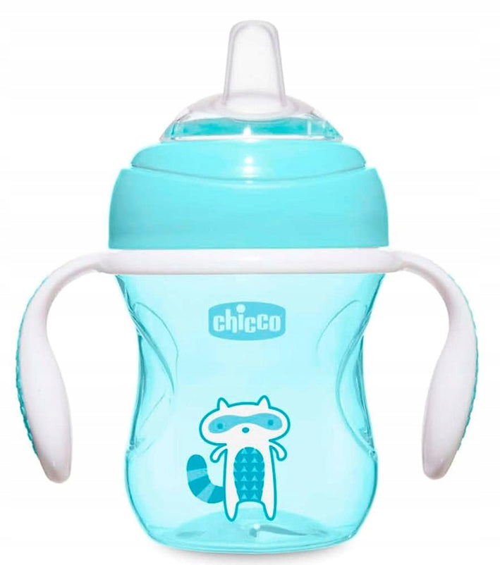 CHICCO Transition Cup lonček z ustnikom in ročaji, ki ne poliva, 200 ml 4 m+