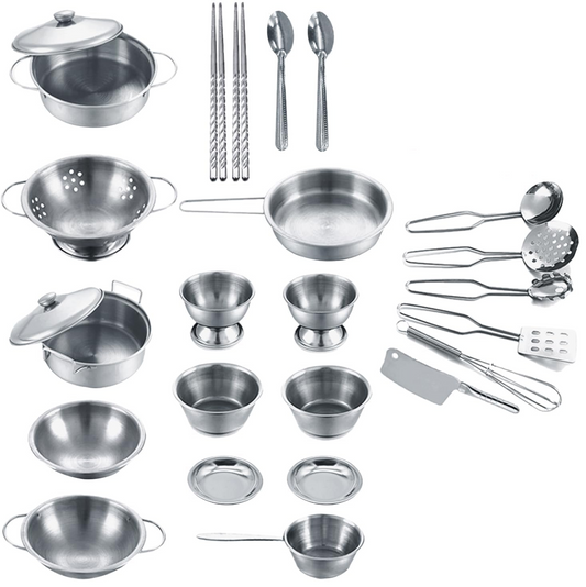 ENPEI mini roestvrijstalen keukenaccessoires 27 elementen 3 l+