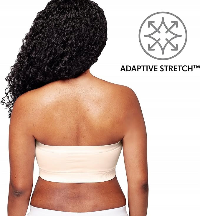 MEDELA gorset do laktatora HANDS-FREE S beżowy, bez ramiączek, z adaptive stretch, widok z tyłu