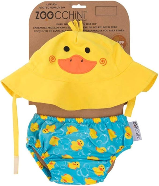 ZOOCCHINI pañal de natación y sombrero 6-12 meses