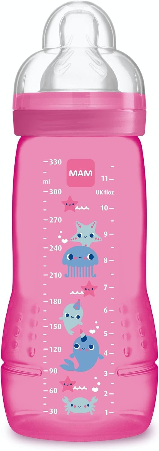 MAM Easy Active μπιμπερό 330 ml, θηλή 3, 4+ μηνών, Θαλάσσιο