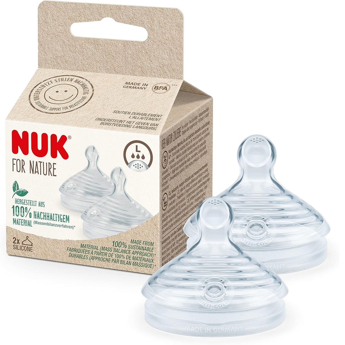 NUK for Nature cucelj za stekleničko x2 L 18-36 mesecev