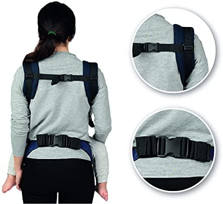 MOMI COLLETE nosidełko ergonomiczne od 3msc do20kg, szare nosidło miękkie z regulacją i podparciem dla niemowląt