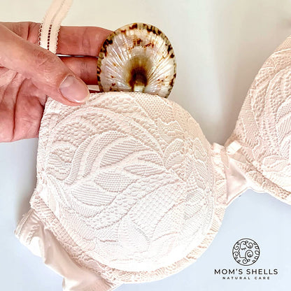 MOM'S SHELLS nakładki muszle z masą perłową rozm. S, naturalna osłonka na brodawki do biustonosza