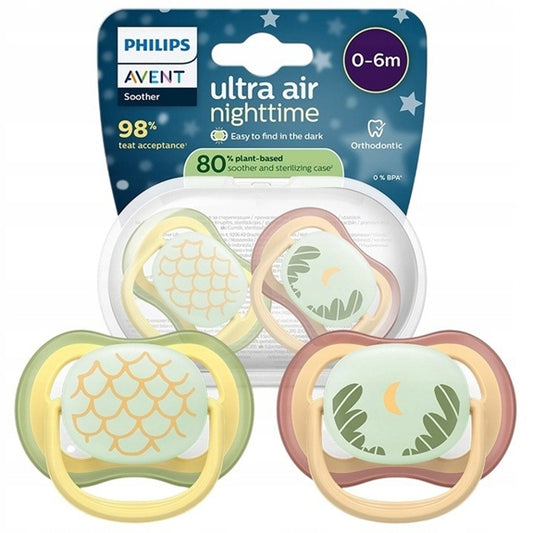PHILIPS AVENT Ultra Air Night smoczki x 2 0-6msc ŚWIECĄ W CIEMNOŚCI