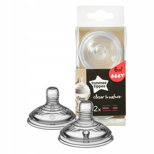 TOMMEE TIPPEE tettarella per biberon CLOSER TO NATURE 6m+ x2