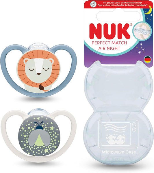 NUK Perfect Match Air Night uklidňující dudlík 0–6 měsíců x2