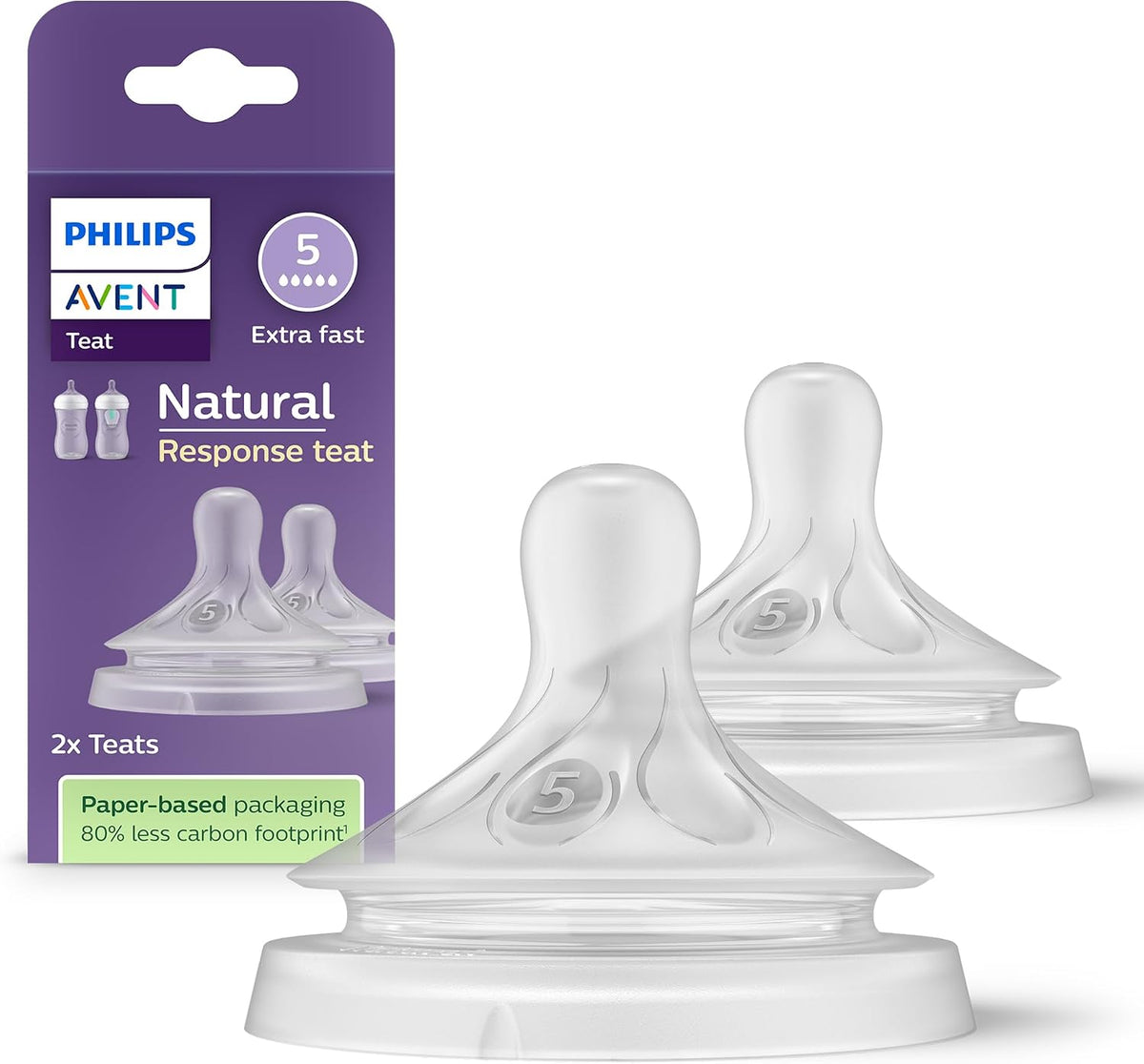 PHILIPS AVENT Natural Response cuclji s pretokom 5 extra fast x2