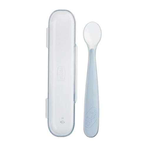 Chicco silikonska žlička za hranjenje s etuijem 6m+ BPA FREE
