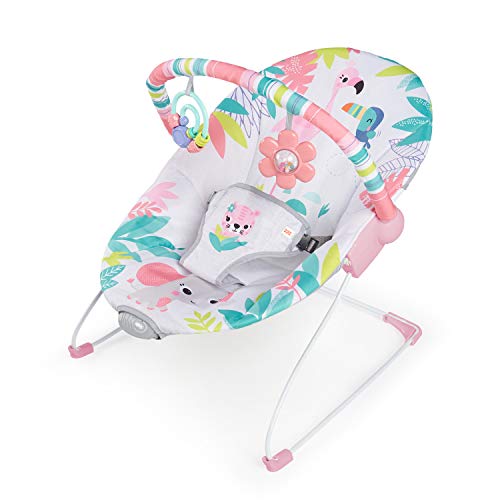 BRIGHT STARTS Flamingo Vibes ležalnik z vibriranjem