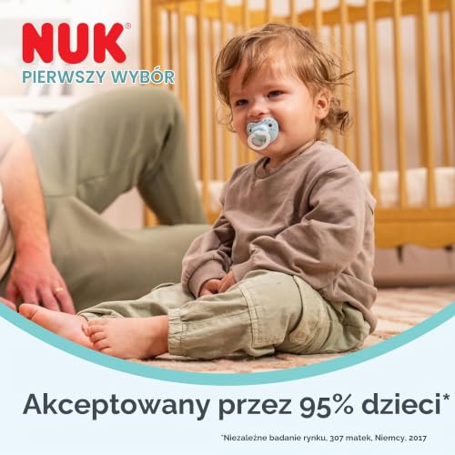 NUK First Choice Classic smoczek uspokajający 0-6m x2 dla niemowląt, akceptowany przez 95% dzieci