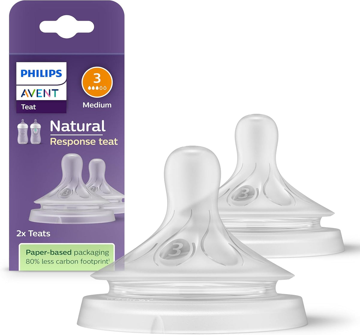 Philips Avent Natural Response nastavek za stekleničko (3) 1m+ x2
