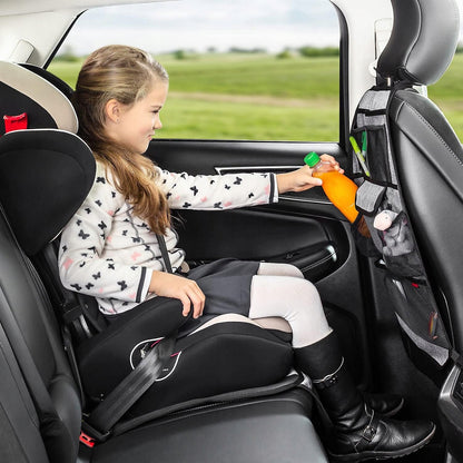 REER TravelKid Tidy organizer samochodowy 6 kieszeni, szary organizer na fotel dla dziecka z 6 kieszeniami