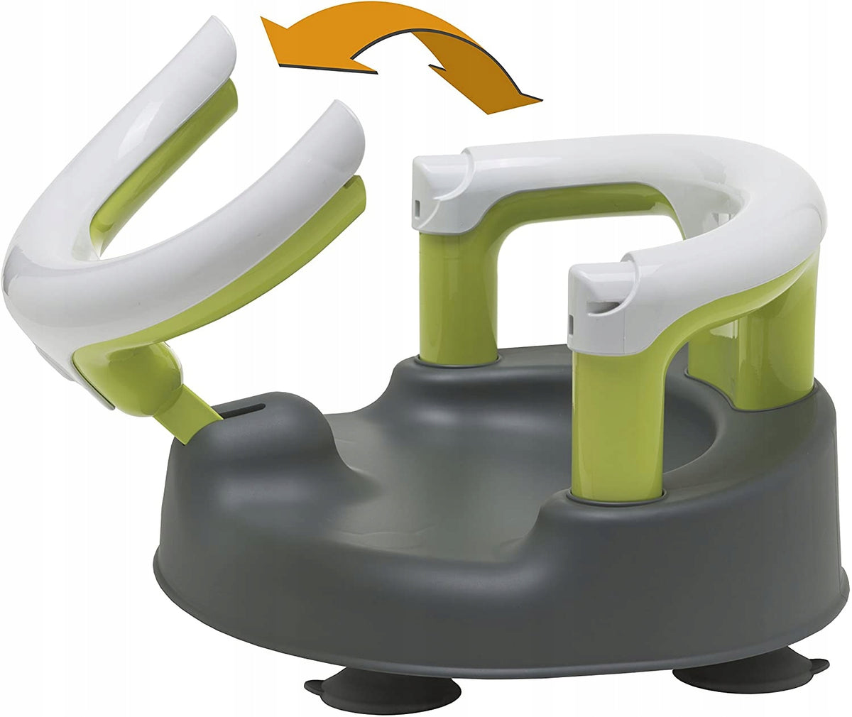 ROTHO Babydesign krzesełko do kąpieli 13kg, biało-zielono-szare, stabilne siedzisko dla dziecka 7-16 m